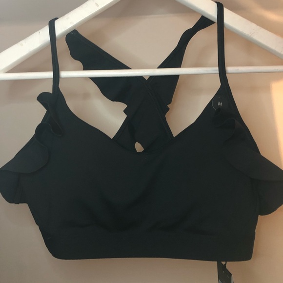 BRAND NEW (tag attached) Nike Indy Feature Femme Ruffle Bra, Black - Picture 2 of 6